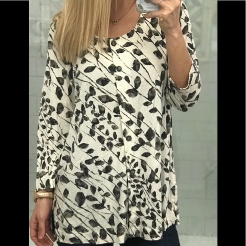 J JILL LONG SLEEVE BUTTON TOP - Picture 8 of 8